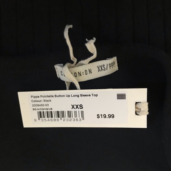 Black long sleeve crop top - Picture 3 of 4